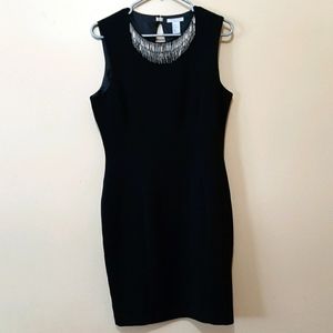 NWT H&M Black Dress With Beaded Neckline